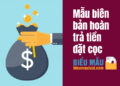 Mẫu biên bản hoàn trả tiền đặt cọc