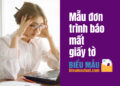 Mẫu đơn trình báo mất giấy tờ