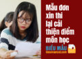 Mẫu đơn xin thi lại cải thiện điểm môn học