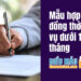 Mẫu hợp đồng thời vụ dưới 1 tháng